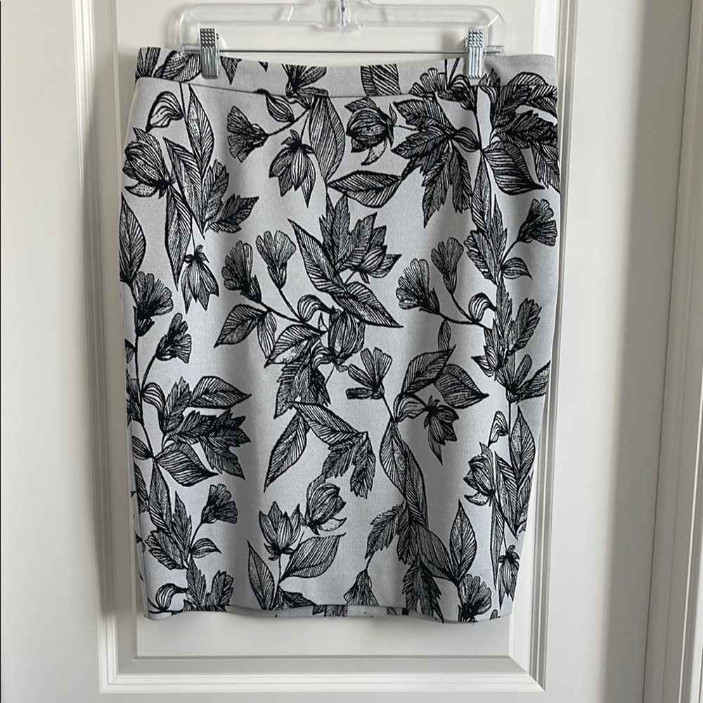 Floral Black and White Skirt